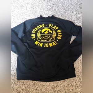 Victoria’s Secret love pink Iowa Hawkeyes track jacket zip large like new.